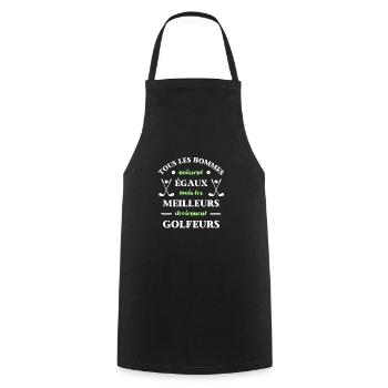 t shirt humour golf meilleur golfeur homme golf - Tablier de cuisine - noir - Devant - AI Model Male 185 dark (185cm)