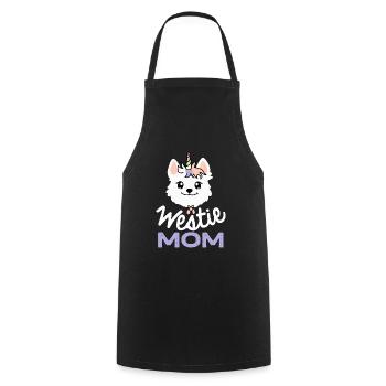 Westie Maman Licorne Chien West Highland White Terrie - Tablier de cuisine - noir - Devant - AI Model Male 185 dark (185cm)