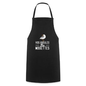 Vos gueules les mouettes - Tablier de cuisine - noir - Devant - AI Model Male 185 dark (185cm)