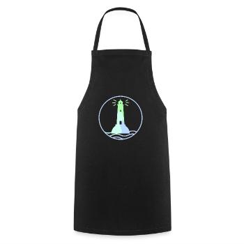 Pastel Lighthouse - ApriNoeScor - Cooking Apron - black - Front - AI Model Male 185 dark (185cm)