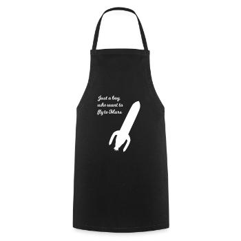 Expedition into space - Cooking Apron - black - Front - AI Model Male 185 dark (185cm)