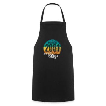 Vintage Made in 2001 Year of birth 2001 Birthday - Cooking Apron - black - Front - AI Model Male 185 dark (185cm)