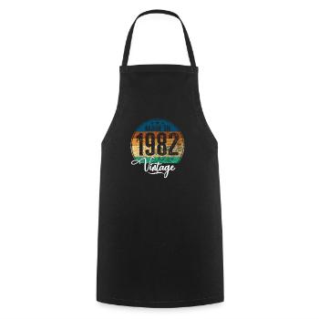 Vintage Made in 1982 Year of birth 1982 Birthday - Cooking Apron - black - Front - AI Model Male 185 dark (185cm)