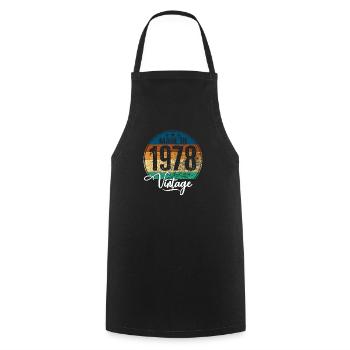 Vintage Fabriqué en 1978 Année de naissance 1978 Anniversaire - Tablier de cuisine - noir - Devant - AI Model Male 185 dark (185cm)