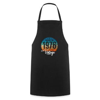 Vintage Made in 1976 Year of birth 1976 Birthday - Cooking Apron - black - Front - AI Model Male 185 dark (185cm)