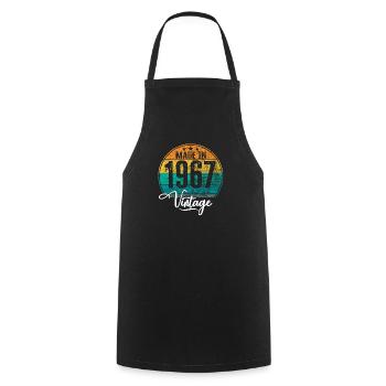 Vintage Made in 1967 Year of birth 1967 Birthday - Cooking Apron - black - Front - AI Model Male 185 dark (185cm)