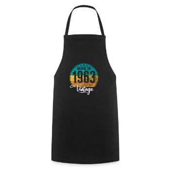 Vintage Made in 1963 Year of birth 1963 Birthday - Cooking Apron - black - Front - AI Model Male 185 dark (185cm)