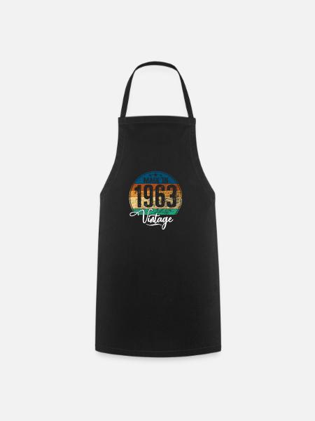 Millésime fabriqué en 1963 Année de naissance 1963 Anniversaire - Tablier de cuisine - noir