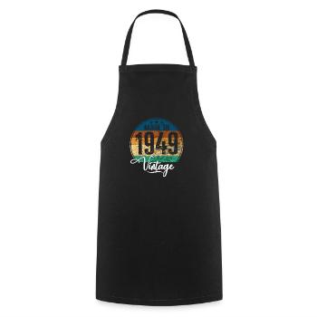 Vintage Made in 1949 Year of birth 1949 Birthday - Cooking Apron - black - Front - AI Model Male 185 dark (185cm)