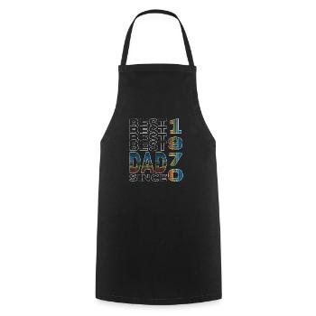 Meilleur papa du monde depuis 1970 anniversaire de la fête des pères - Tablier de cuisine - noir - Devant - AI Model Male 185 dark (185cm)