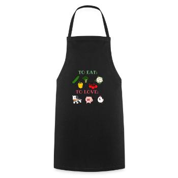 Friends no food Animal Love Vegetables Vegan herbie - Cooking Apron - black - Front - AI Model Male 185 dark (185cm)