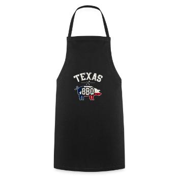 Texas BBQ - grillades - Tablier de cuisine - noir - Devant - AI Model Male 185 dark (185cm)