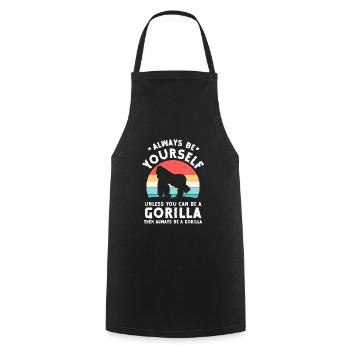 Monkey animal chimpanzee nature - Cooking Apron - black - Front - AI Model Male 185 dark (185cm)