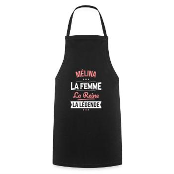 Mélina - La Femme - La Reine - La Légende - Tablier de cuisine - noir - Devant - AI Model Male 185 dark (185cm)