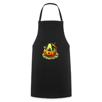 Avocado im Halloween-Kürbis - Kochschürze - Schwarz - Vorne - AI Model Male 185 dark (185cm)