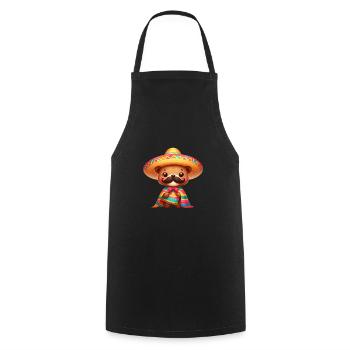 Cinco de Mayo Bear with Mustache - Cooking Apron - black - Front - AI Model Male 185 dark (185cm)