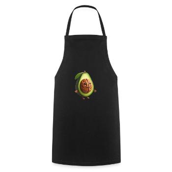 Niedliche Avocado mit Walnusskern! - Kochschürze - Schwarz - Vorne - AI Model Male 185 dark (185cm)