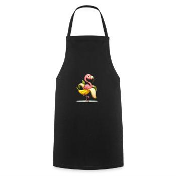 Banane Flamingo - Kochschürze - Schwarz - Vorne - AI Model Male 185 dark (185cm)