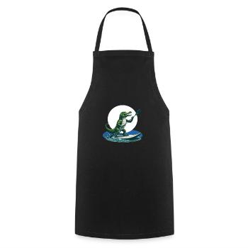 Crocodile doing stand-up paddling - Cooking Apron - black - Front - AI Model Male 185 dark (185cm)
