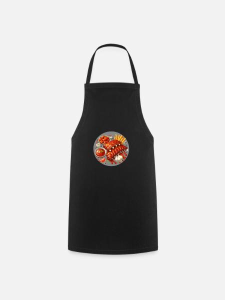 Leckere Barbecue Spareribs - Kochschürze - Schwarz
