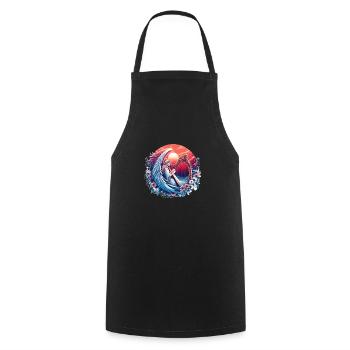 Angels on Clouds - For Christians - Cooking Apron - black - Front - AI Model Male 185 dark (185cm)