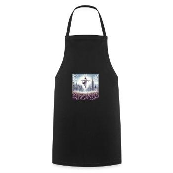 Jesus on New York - Cooking Apron - black - Front - AI Model Male 185 dark (185cm)