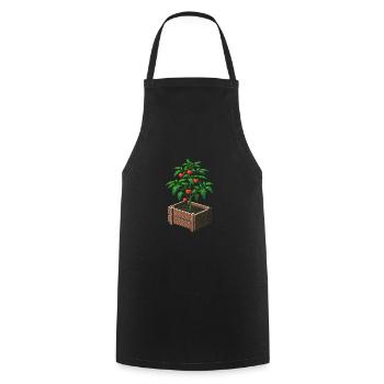 Tomato plant in pot - Cooking Apron - black - Front - AI Model Male 185 dark (185cm)