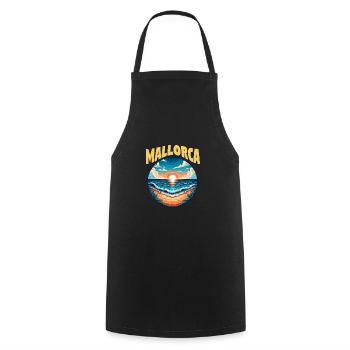 Mallorca Sonnenuntergang - Kochschürze - Schwarz - Vorne - AI Model Male 185 dark (185cm)