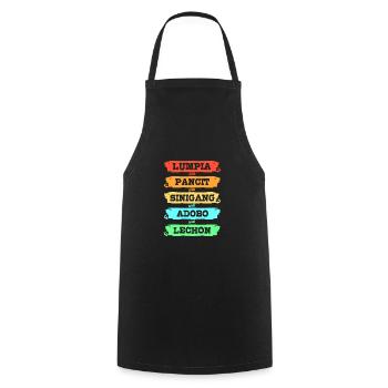 Filipino Philippines - Cooking Apron - black - Front - AI Model Male 185 dark (185cm)