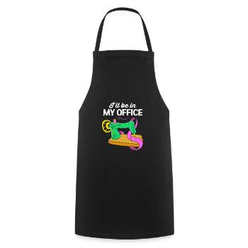 Sewing Machine Seamstress - Cooking Apron - black - Front - AI Model Male 185 dark (185cm)