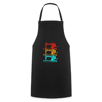Sewing Machine Seamstress - Cooking Apron - black - Front - AI Model Male 185 dark (185cm)
