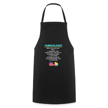 Sewing Machine Seamstress - Cooking Apron - black - Front - AI Model Male 185 dark (185cm)