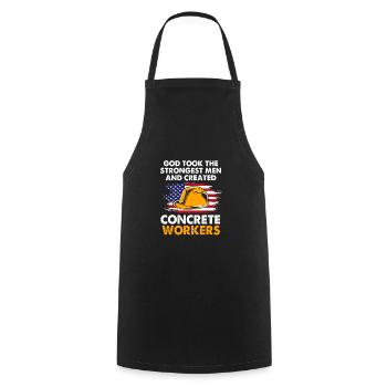 Construction worker construction site - Cooking Apron - black - Front - AI Model Male 185 dark (185cm)