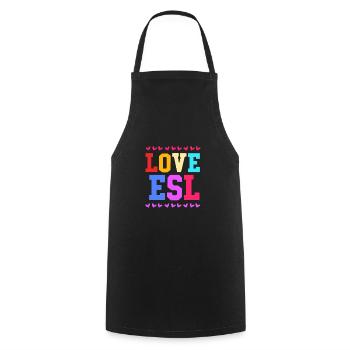 English Teacher English Teacher - Cooking Apron - black - Front - AI Model Male 185 dark (185cm)