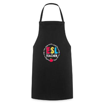 English Teacher English Teacher - Cooking Apron - black - Front - AI Model Male 185 dark (185cm)