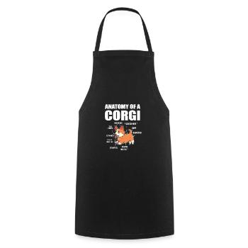 Corgi Anatomy - Cooking Apron - black - Front - AI Model Male 185 dark (185cm)