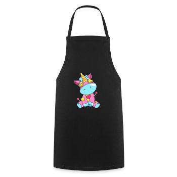 Licorne vaudou - Tablier de cuisine - noir - Devant - AI Model Male 185 dark (185cm)