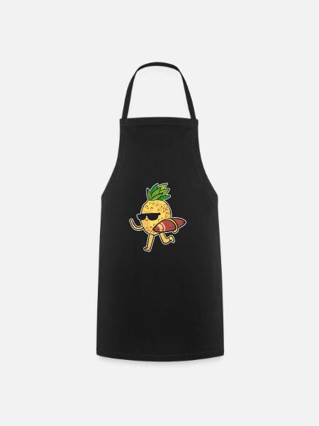 Ananas Surfing - Kochschürze - Schwarz