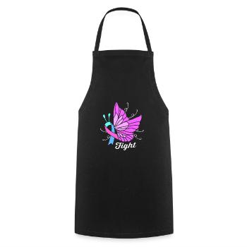 Thyroid cancer - Cooking Apron - black - Front - AI Model Male 185 dark (185cm)