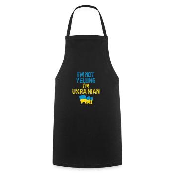 Ukraine - Cooking Apron - black - Front - AI Model Male 185 dark (185cm)