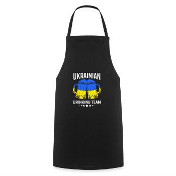 Ukraine - Cooking Apron - black - Front - AI Model Male 185 dark (185cm)