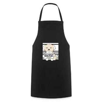 Maltese - Cooking Apron - black - Front - AI Model Male 185 dark (185cm)