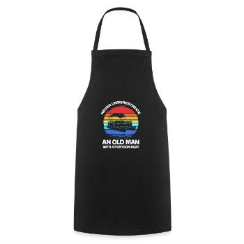 Pontoon Boat Boat Boats - Cooking Apron - black - Front - AI Model Male 185 dark (185cm)