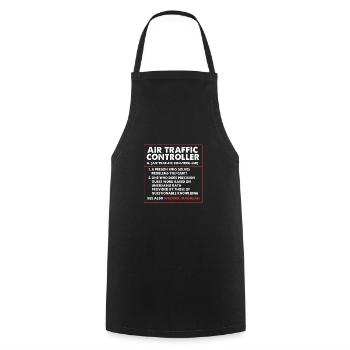 Air traffic controller - Cooking Apron - black - Front - AI Model Male 185 dark (185cm)