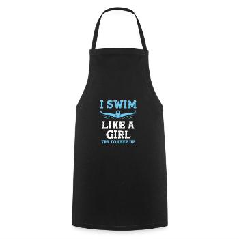 Swimming Swimmers Swimming Pool Swimming Instructors - Cooking Apron - black - Front - AI Model Male 185 dark (185cm)