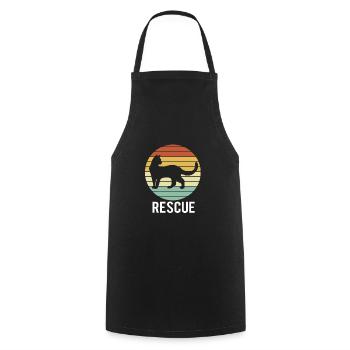 Cat Rescue Animal Rights Animal Rescue Animal Shelter - Cooking Apron - black - Front - AI Model Male 185 dark (185cm)