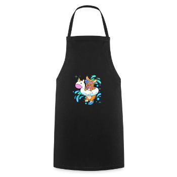 Pool Party - Kochschürze - Schwarz - Vorne - AI Model Male 185 dark (185cm)