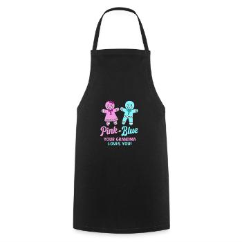 Christmas Gender Reveal Newborn Baby Sayings - Cooking Apron - black - Front - AI Model Male 185 dark (185cm)