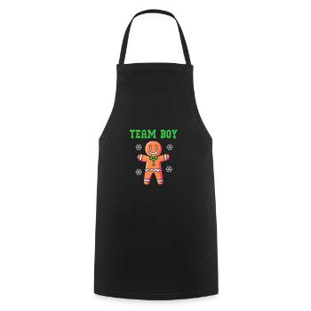 Christmas Gender Reveal Newborn Baby Sayings - Cooking Apron - black - Front - AI Model Male 185 dark (185cm)
