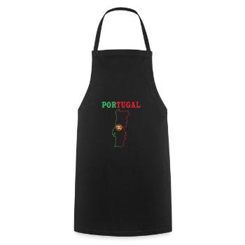Portugal - Cooking Apron - black - Front - AI Model Male 185 dark (185cm)